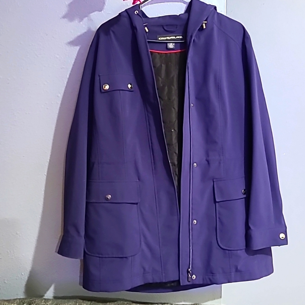 Kristen Blake navy blue larg long jacket